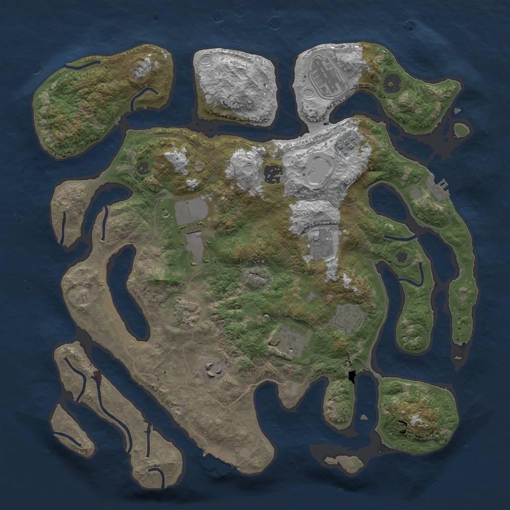 Rust Map: Procedural Map, Size: 4000, Seed: 19821337, 13 Monuments