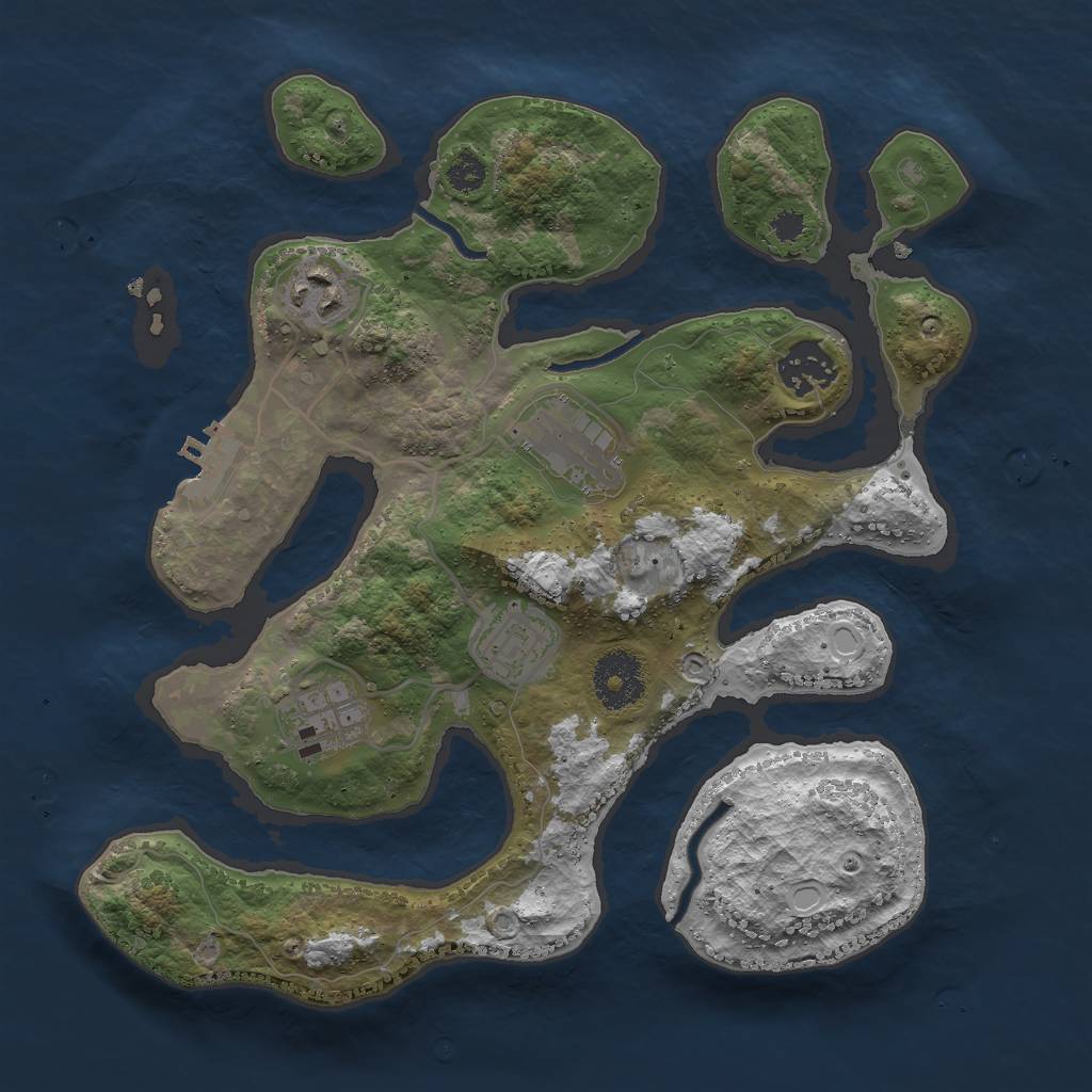 Rust Map: Procedural Map, Size: 3000, Seed: 470312236, 8 Monuments