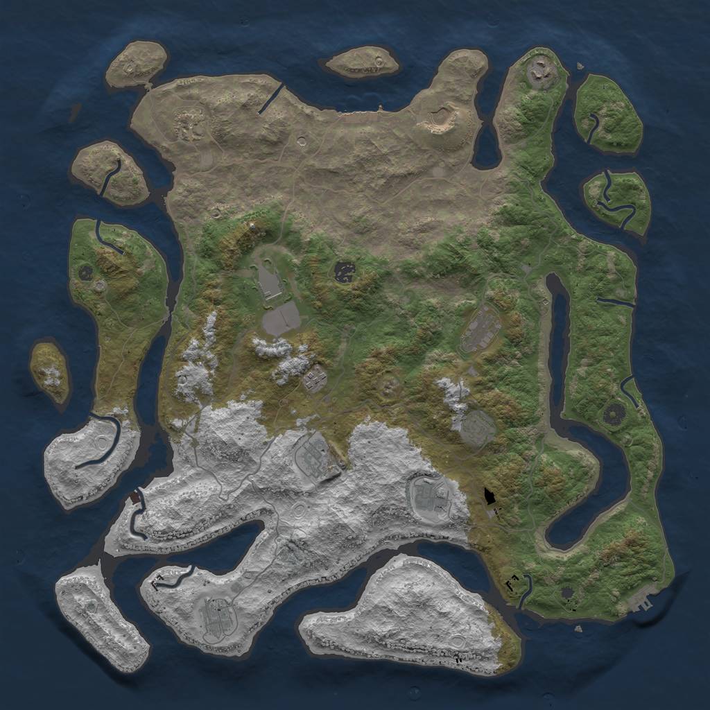 Rust Map: Procedural Map, Size: 4830, Seed: 2147483647, 16 Monuments