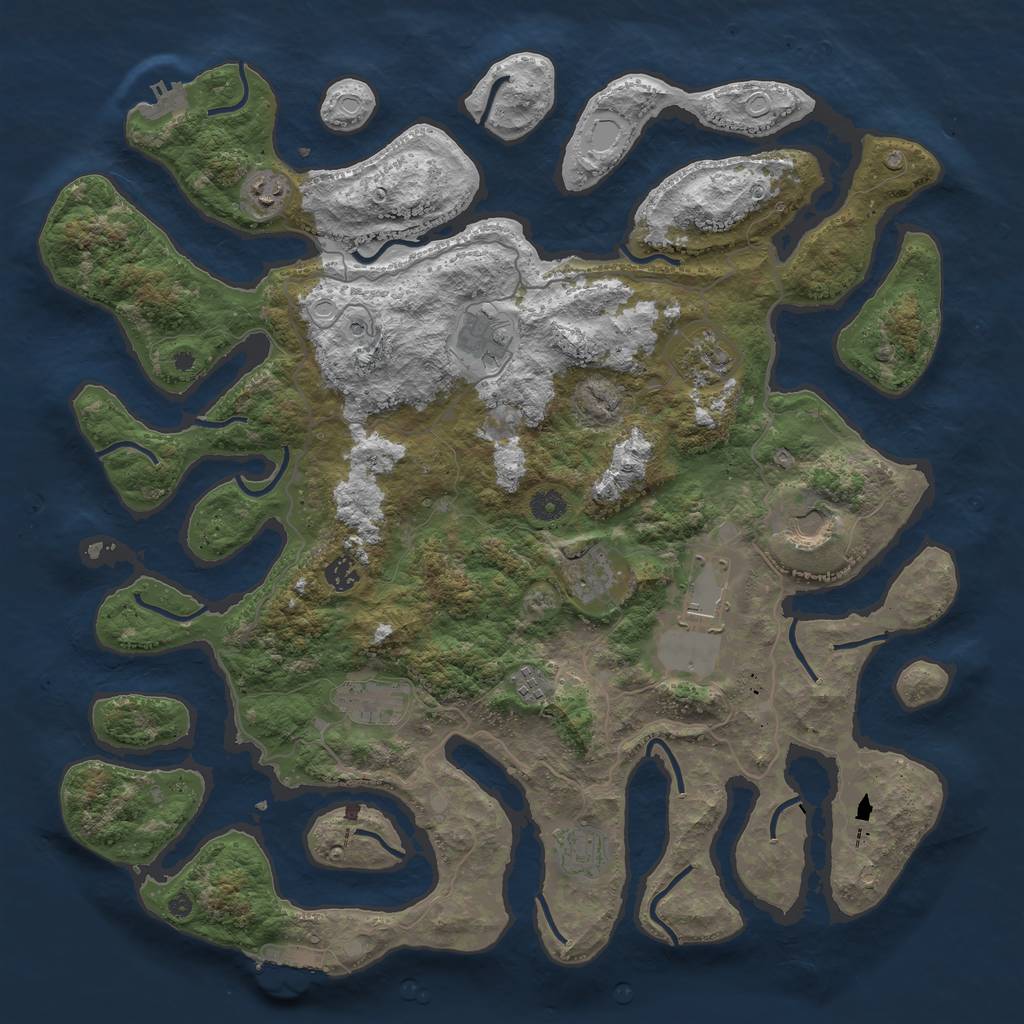 Rust Map: Procedural Map, Size: 4500, Seed: 783122224, 15 Monuments