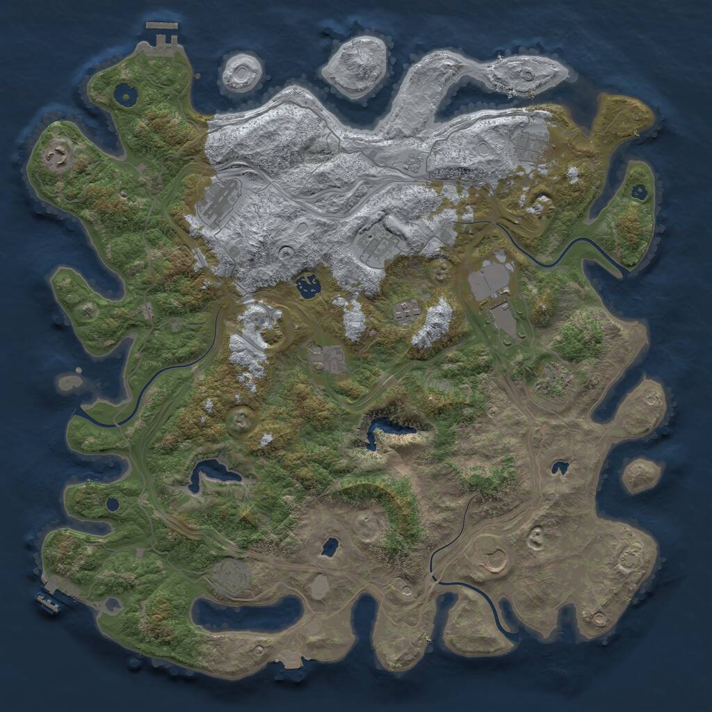 Rust Map: Procedural Map, Size: 4500, Seed: 783122224, 17 Monuments