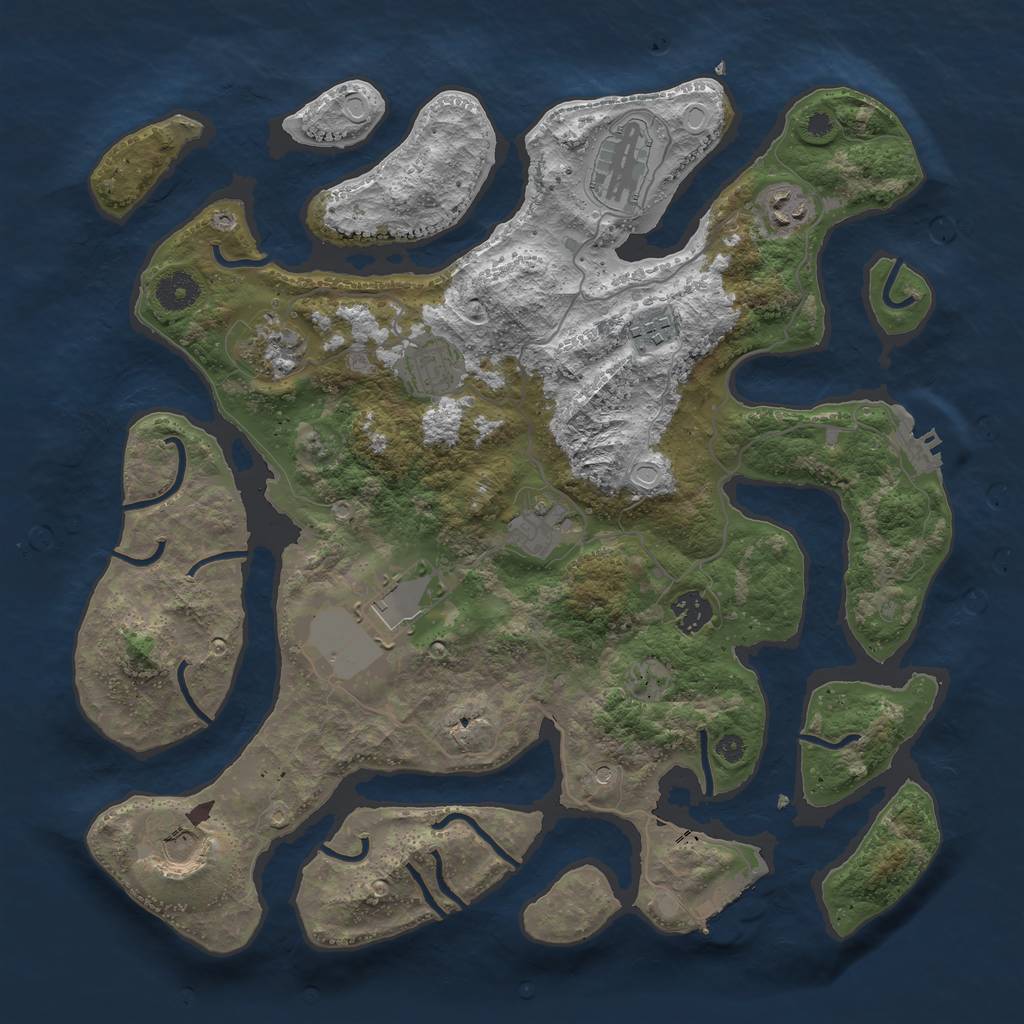 Rust Map: Procedural Map, Size: 3800, Seed: 1757811460, 14 Monuments