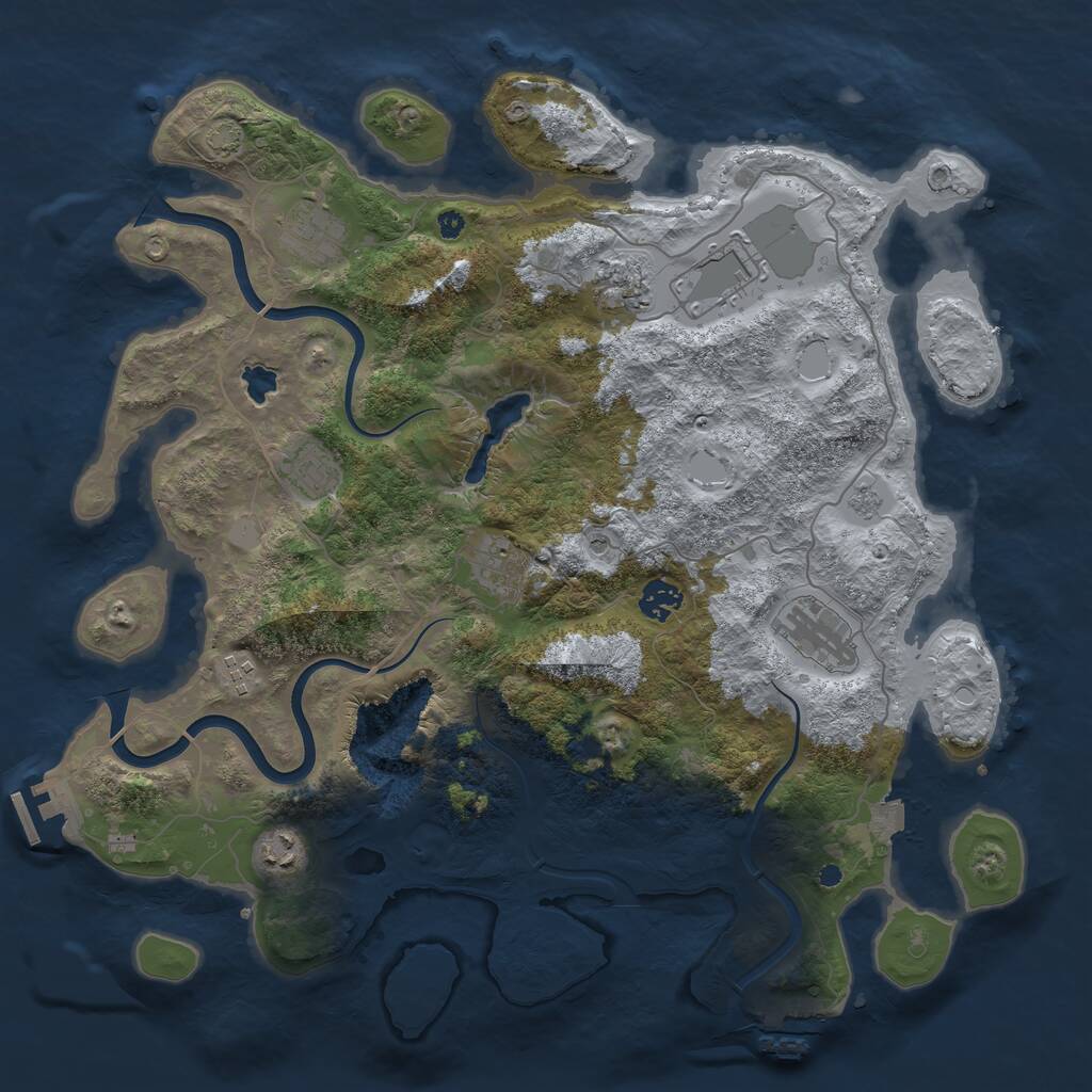 Rust Map: Procedural Map, Size: 4000, Seed: 73459874, 15 Monuments