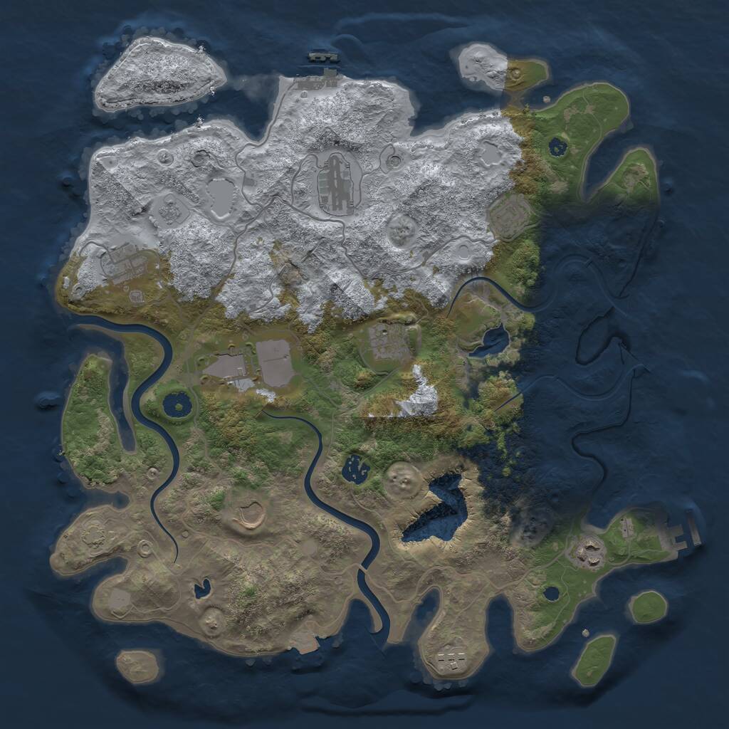 Rust Map: Procedural Map, Size: 4000, Seed: 5737, 15 Monuments