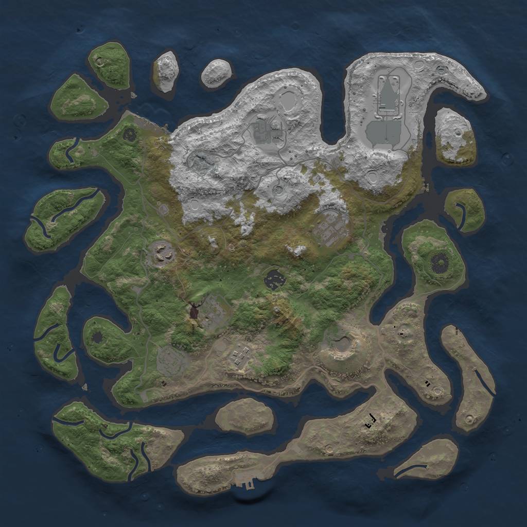 Rust Map: Procedural Map, Size: 4000, Seed: 125987182, 14 Monuments