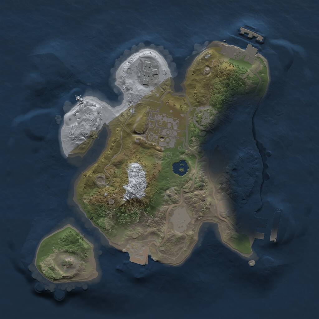 Rust Map: Procedural Map, Size: 2000, Seed: 645357, 6 Monuments