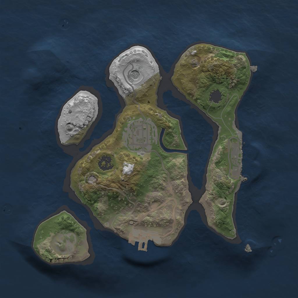 Rust Map: Procedural Map, Size: 2000, Seed: 645357, 6 Monuments