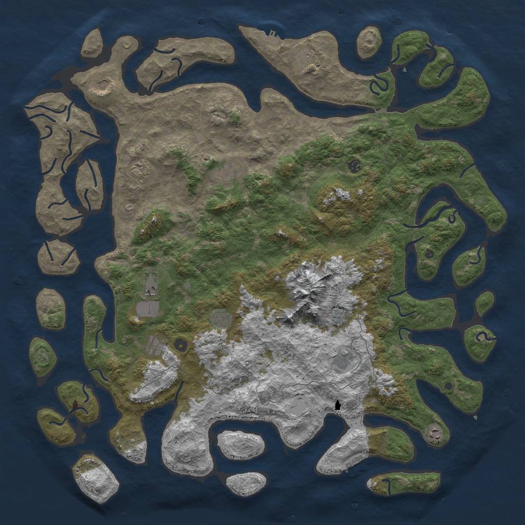 Rust Map: Procedural Map, Size: 6000, Seed: 2044471215, 16 Monuments