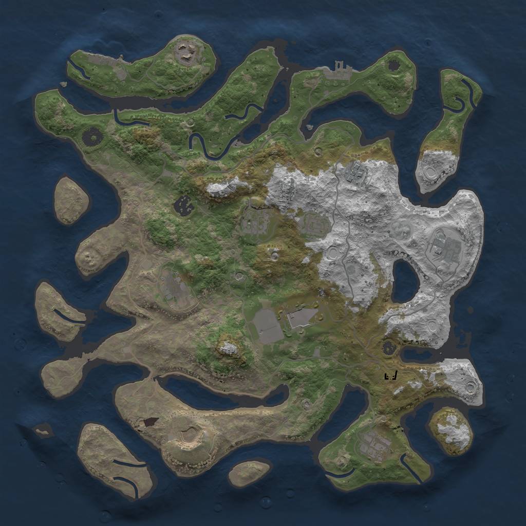 Rust Map: Procedural Map, Size: 4000, Seed: 5740, 15 Monuments