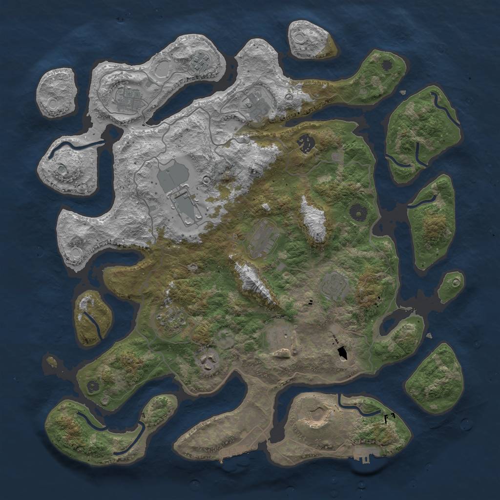 Rust Map: Procedural Map, Size: 4250, Seed: 665837273, 16 Monuments