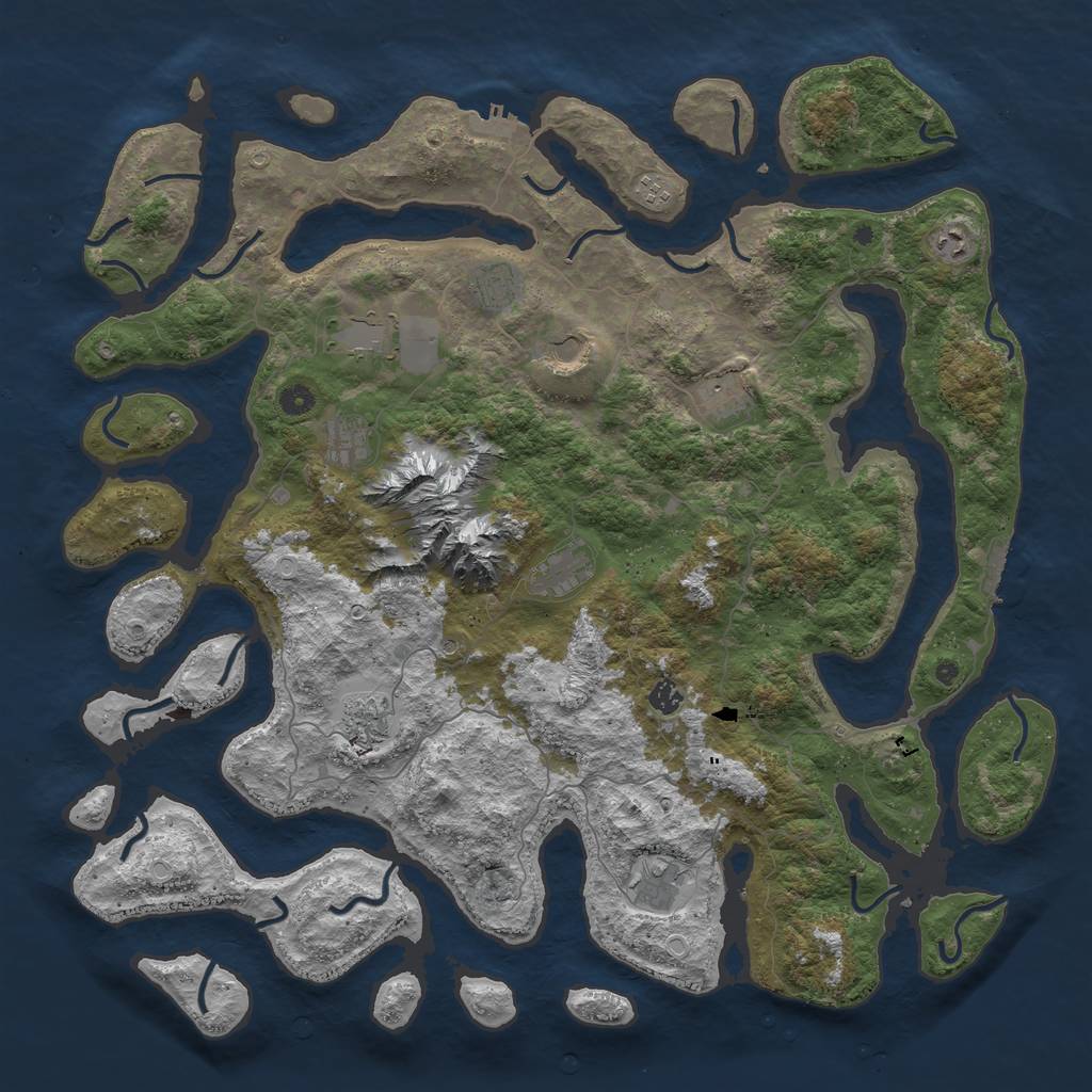 Rust Map: Procedural Map, Size: 5000, Seed: 1794329640, 16 Monuments