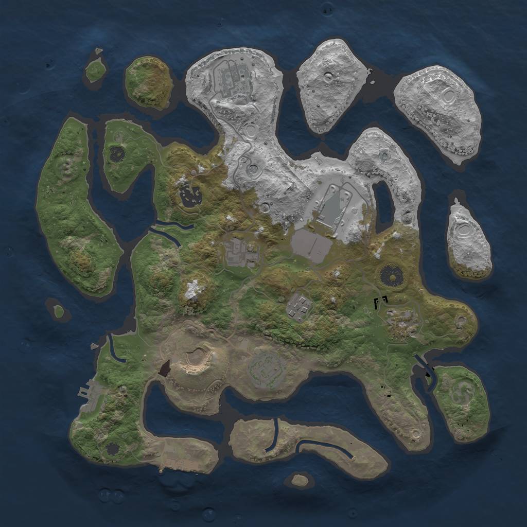 Rust Map: Procedural Map, Size: 3500, Seed: 86589690, 13 Monuments