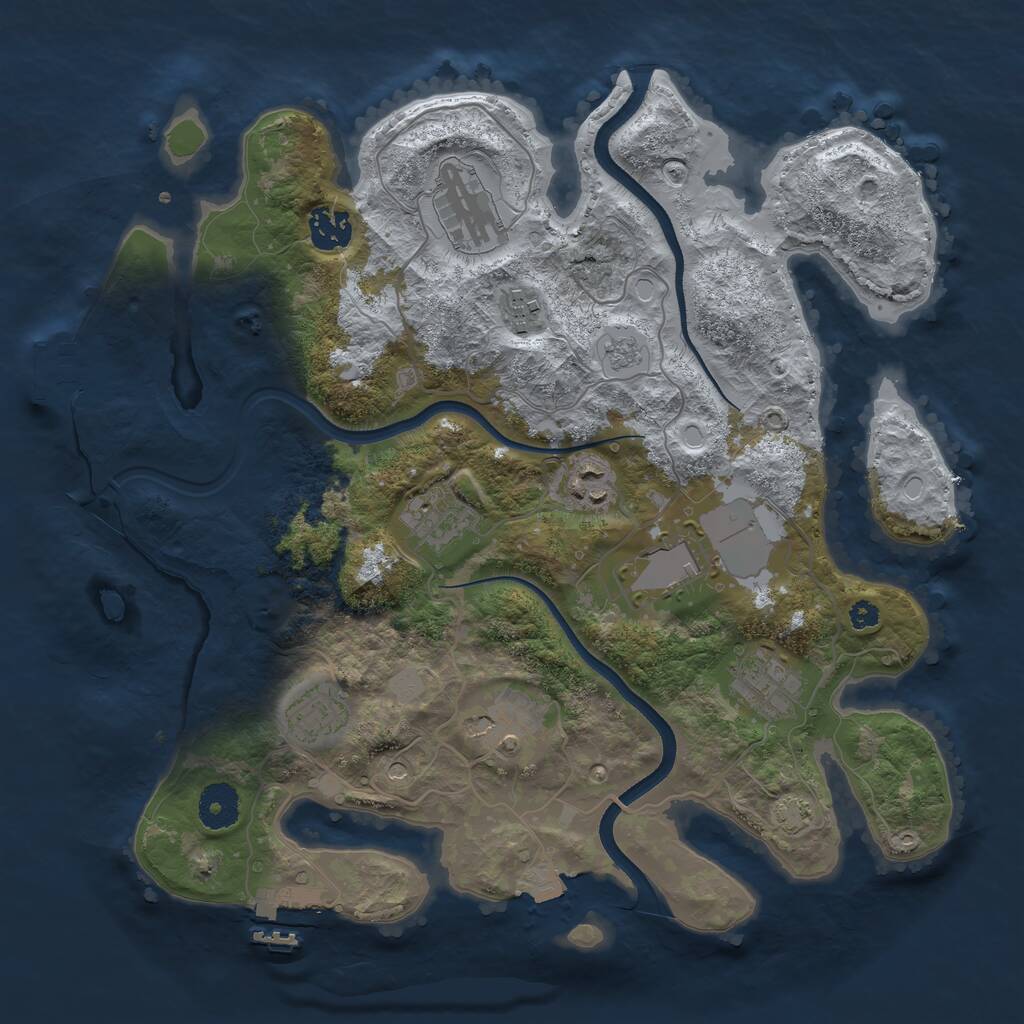 Rust Map: Procedural Map, Size: 3500, Seed: 86589690, 15 Monuments