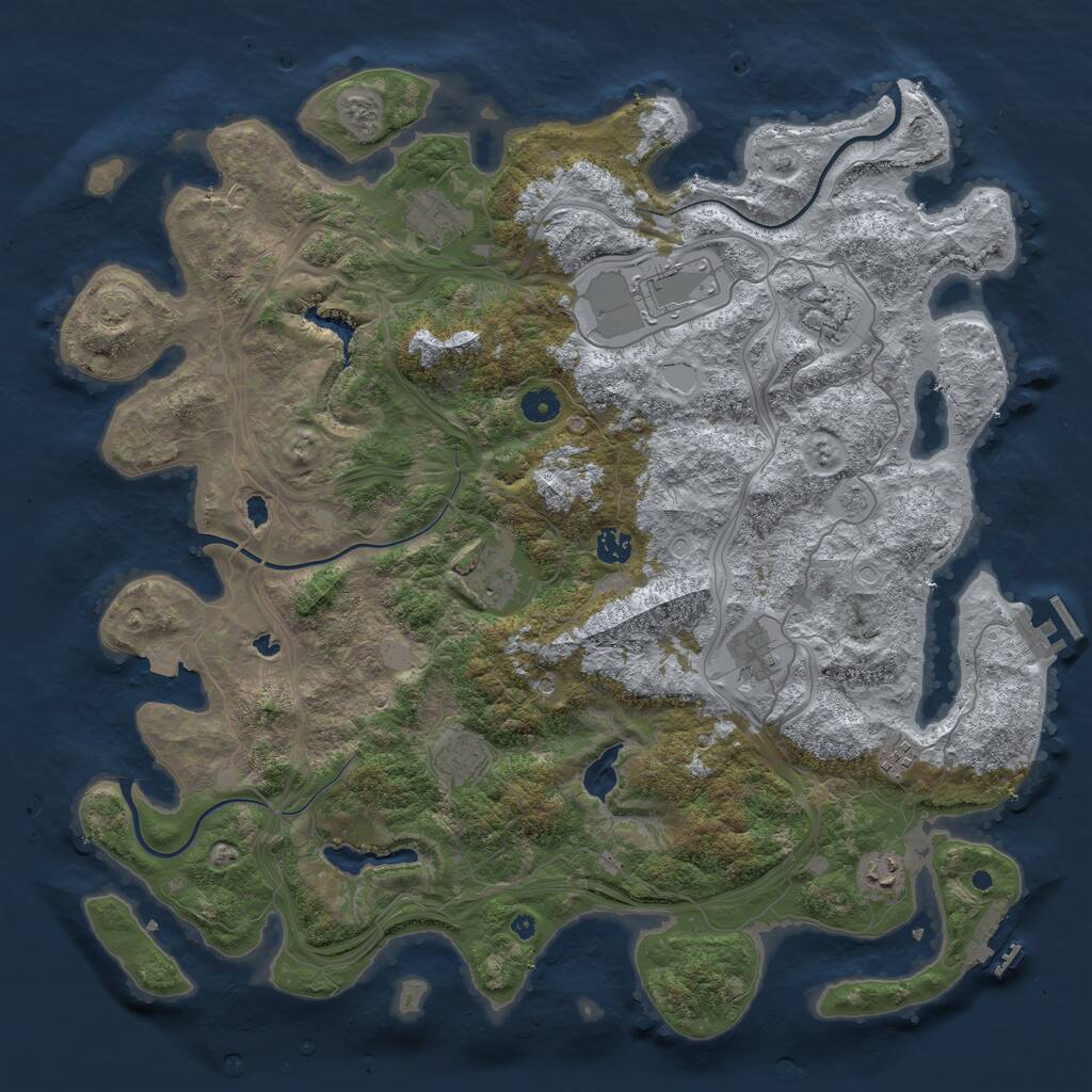 Rust Map: Procedural Map, Size: 4500, Seed: 12356, 15 Monuments