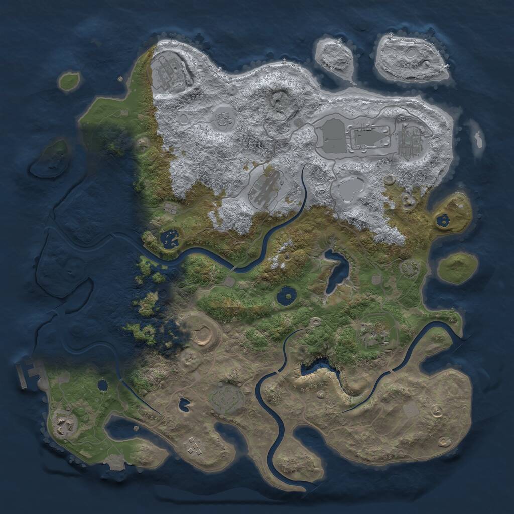 Rust Map: Procedural Map, Size: 4000, Seed: 21867, 15 Monuments