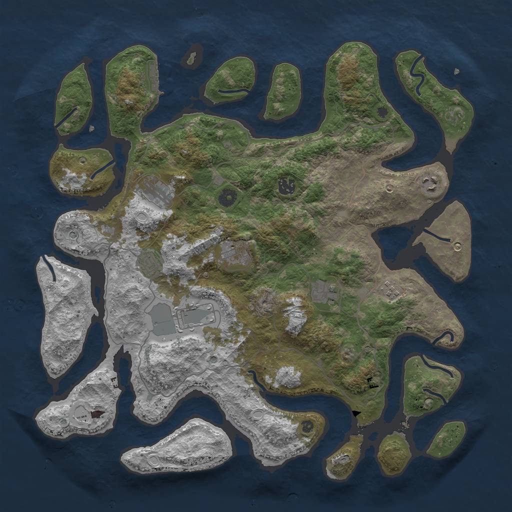 Rust Map: Procedural Map, Size: 4250, Seed: 6081945, 12 Monuments