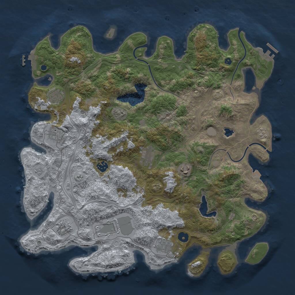 Rust Map: Procedural Map, Size: 4250, Seed: 6081945, 15 Monuments