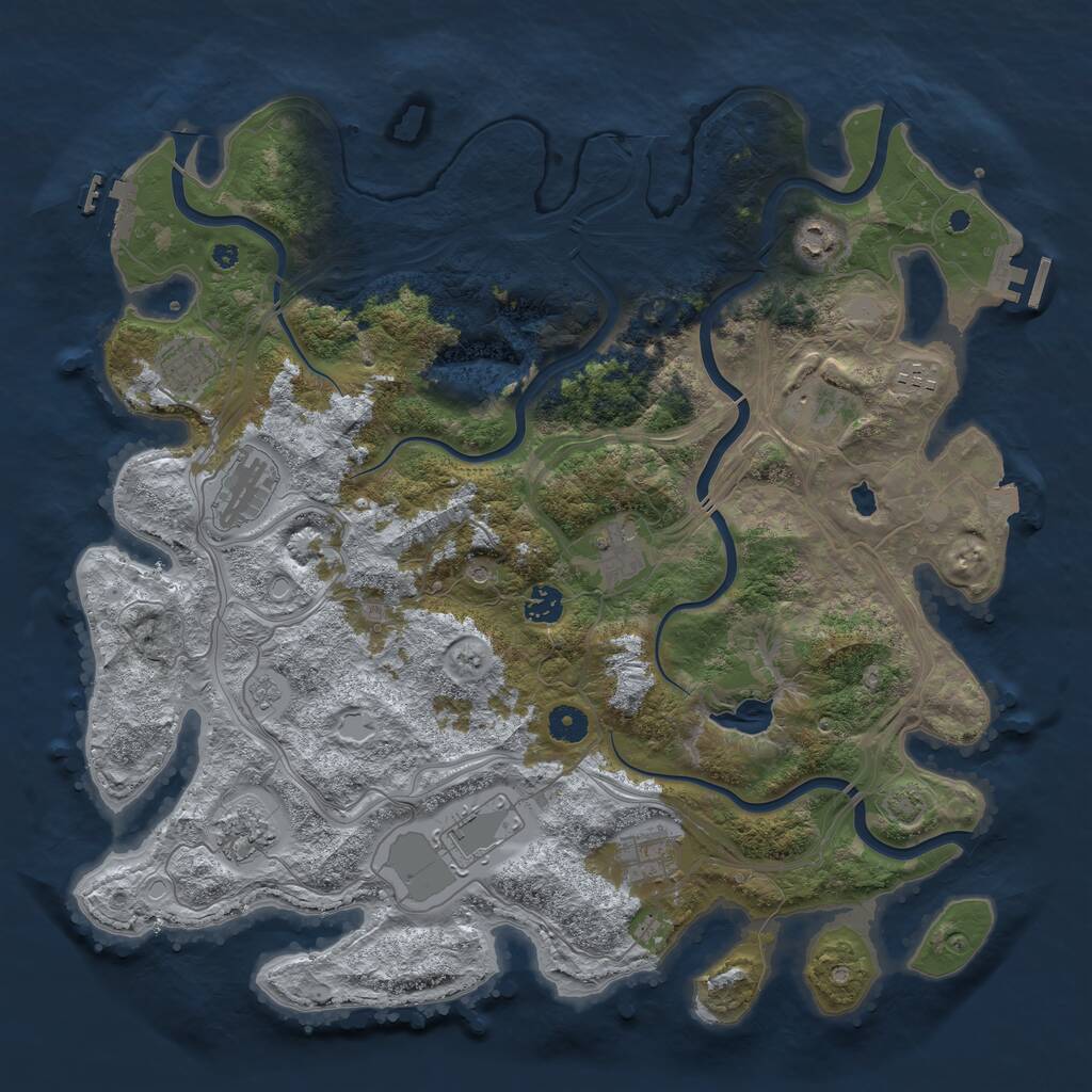 Rust Map: Procedural Map, Size: 4250, Seed: 6081945, 16 Monuments