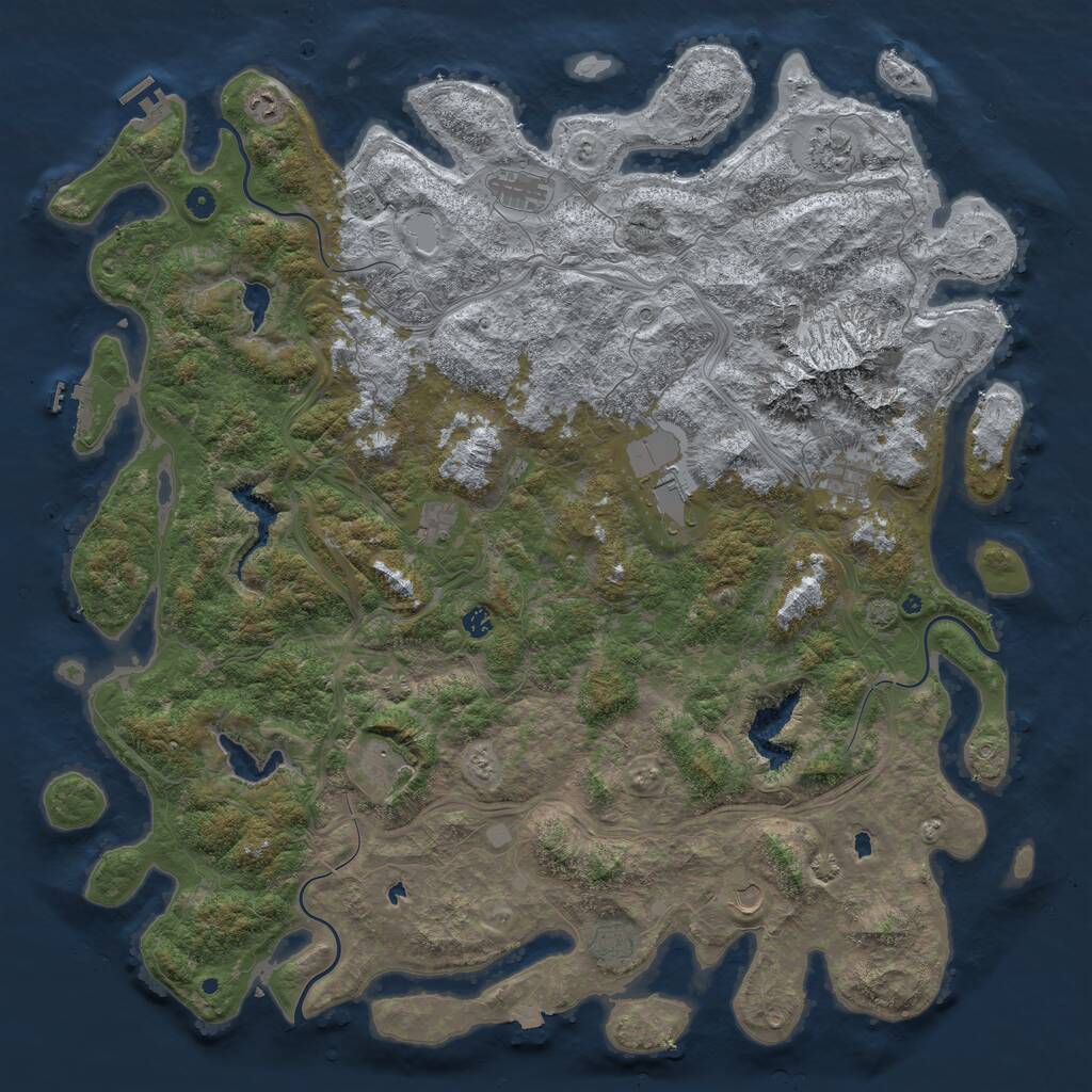 Rust Map: Procedural Map, Size: 5500, Seed: 4489, 17 Monuments