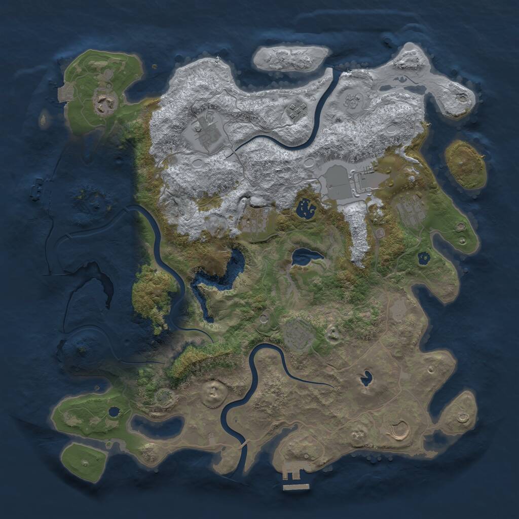 Rust Map: Procedural Map, Size: 4000, Seed: 814908, 15 Monuments
