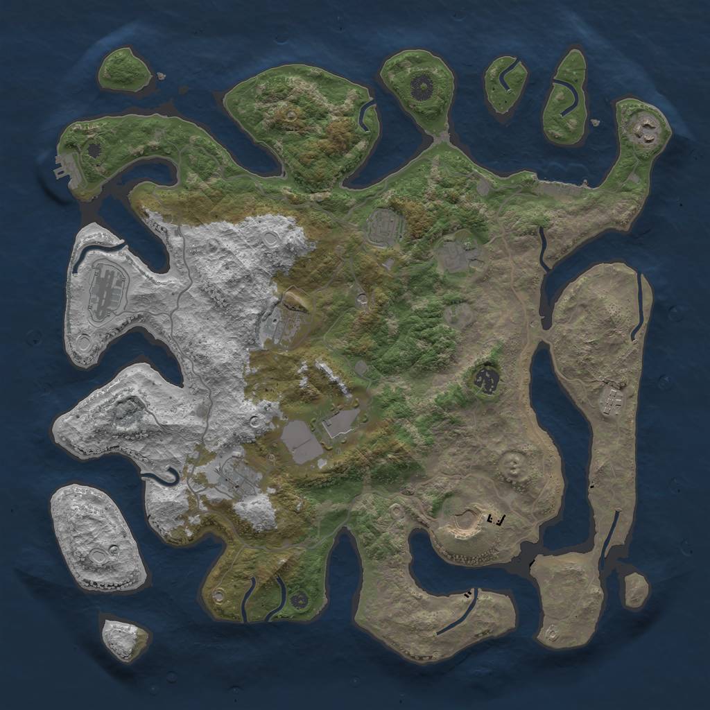 Rust Map: Procedural Map, Size: 4250, Seed: 126986, 15 Monuments