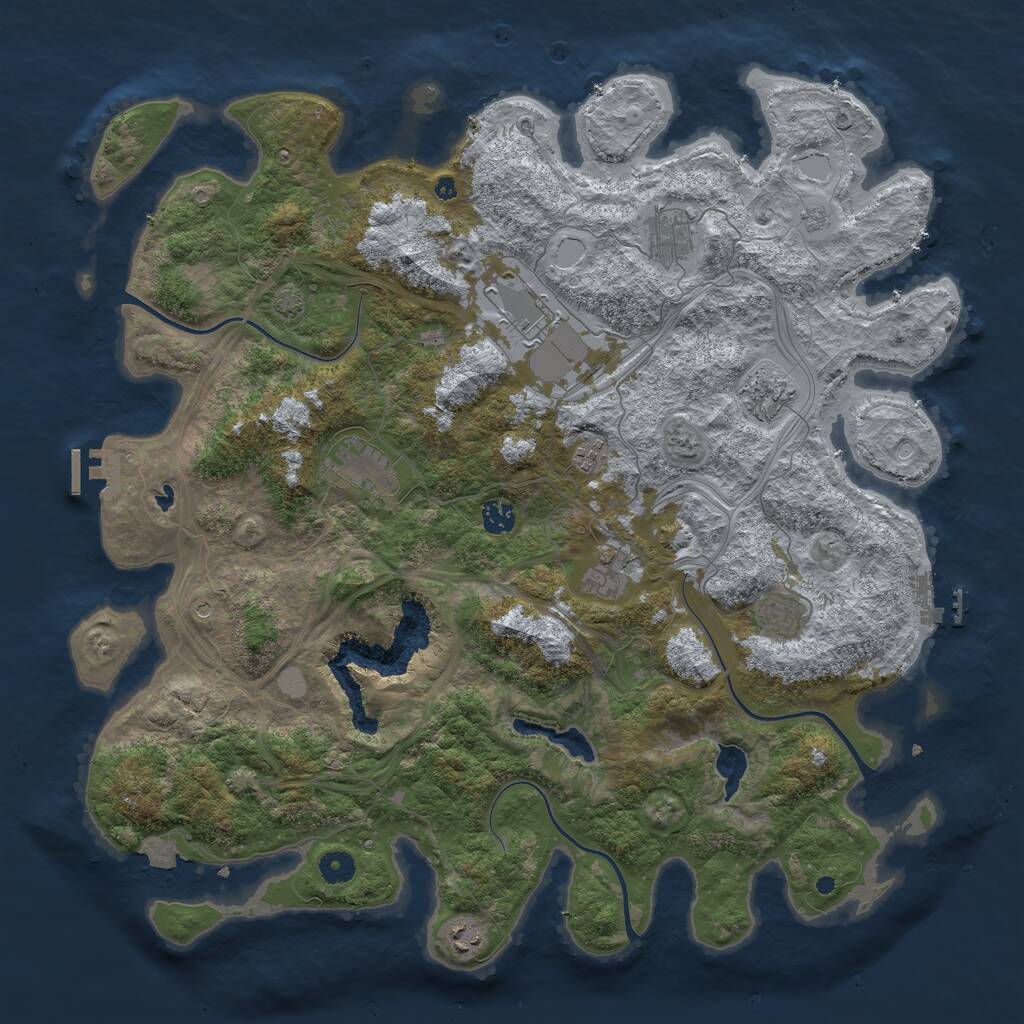 Rust Map: Procedural Map, Size: 4500, Seed: 42222, 15 Monuments