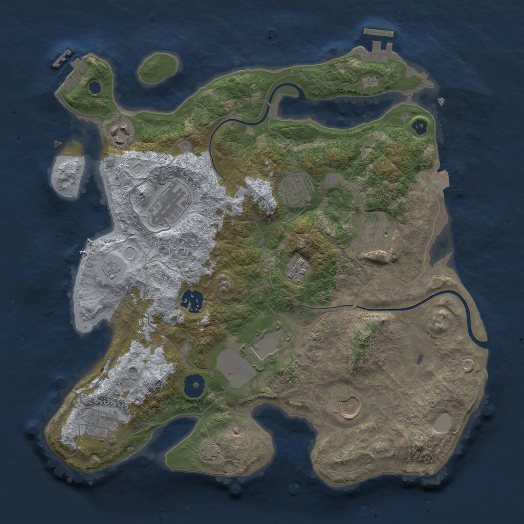 Rust Map: Procedural Map, Size: 3500, Seed: 64534534, 14 Monuments