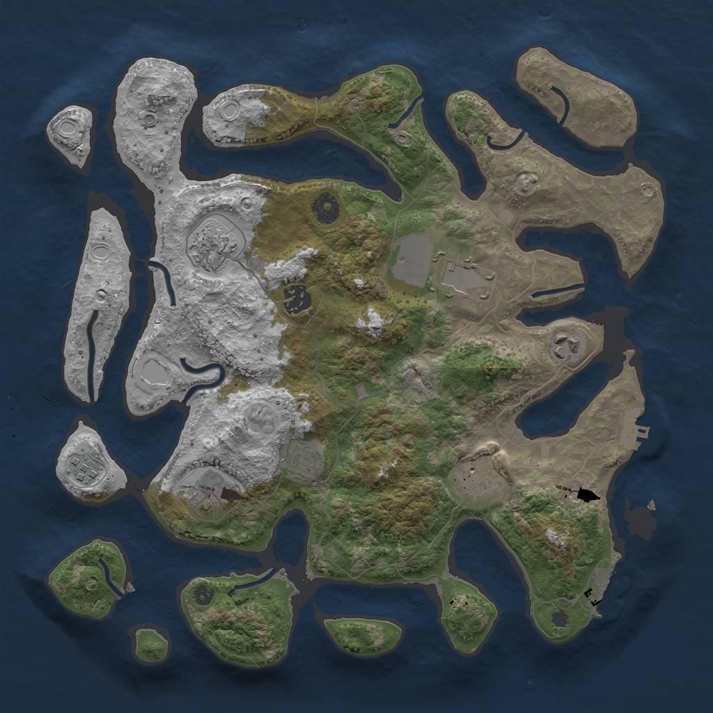 Rust Map: Procedural Map, Size: 3700, Seed: 911212, 13 Monuments