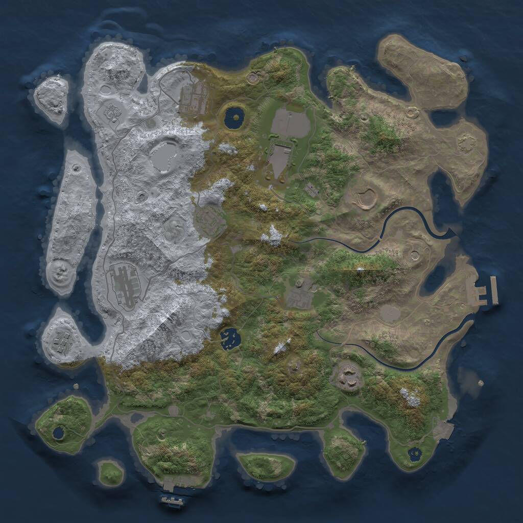 Rust Map: Procedural Map, Size: 3700, Seed: 911212, 15 Monuments