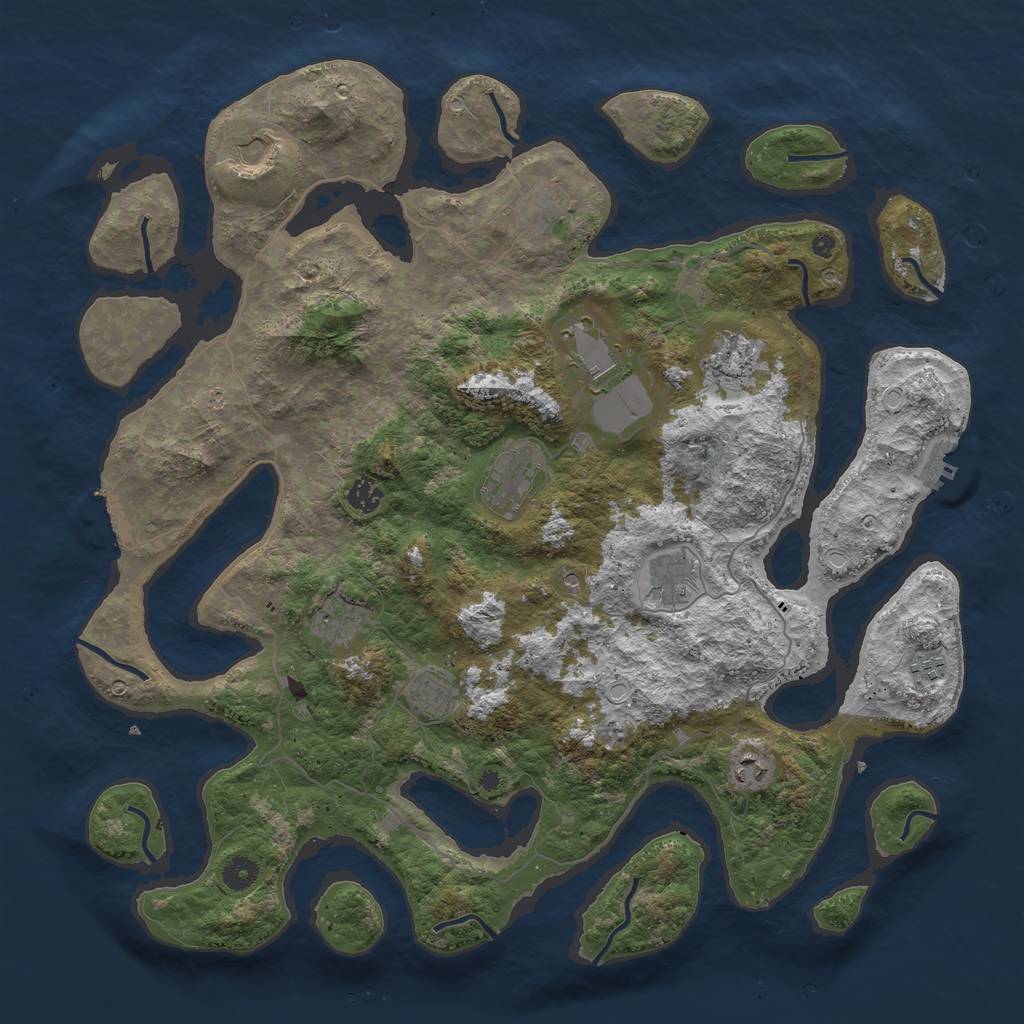 Rust Map: Procedural Map, Size: 4500, Seed: 2023935870, 16 Monuments