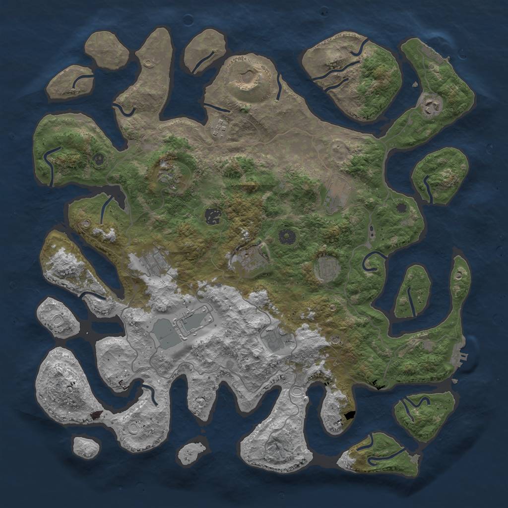 Rust Map: Procedural Map, Size: 4500, Seed: 302115, 16 Monuments