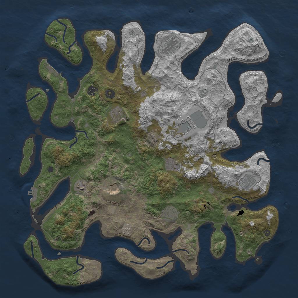 Rust Map: Procedural Map, Size: 4500, Seed: 540907866, 15 Monuments