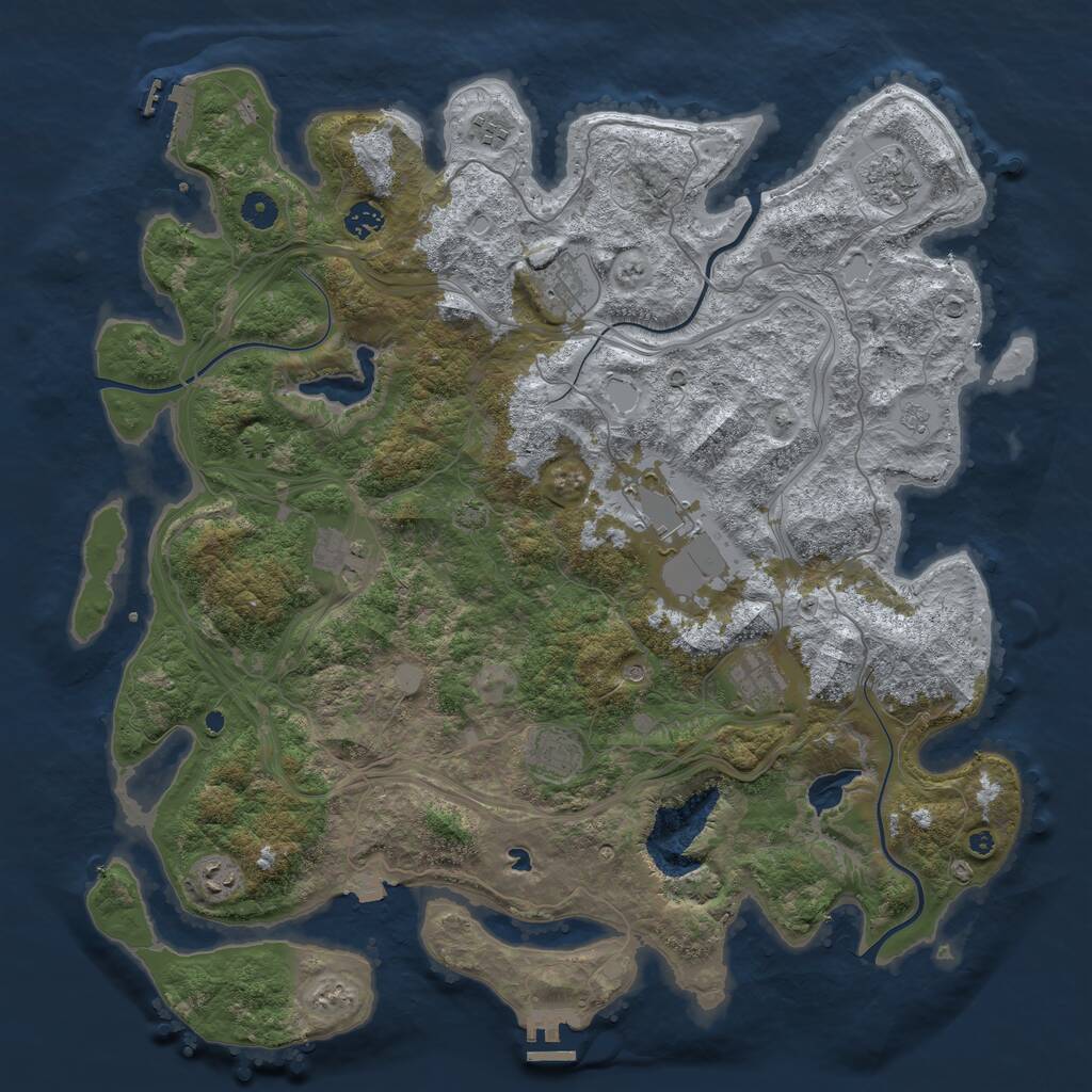 Rust Map: Procedural Map, Size: 4500, Seed: 540907866, 15 Monuments