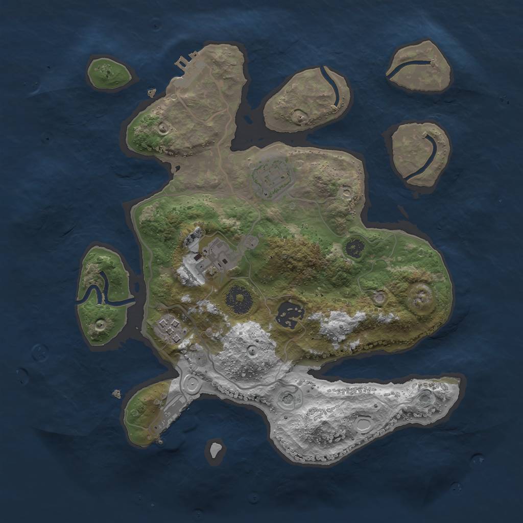 Rust Map: Procedural Map, Size: 2900, Seed: 2354, 9 Monuments