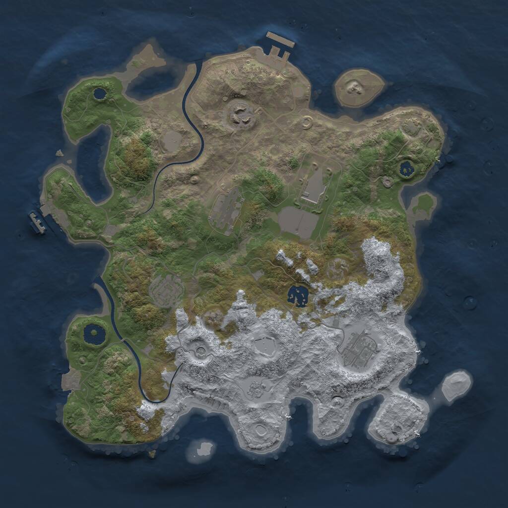 Rust Map: Procedural Map, Size: 3500, Seed: 2211, 12 Monuments