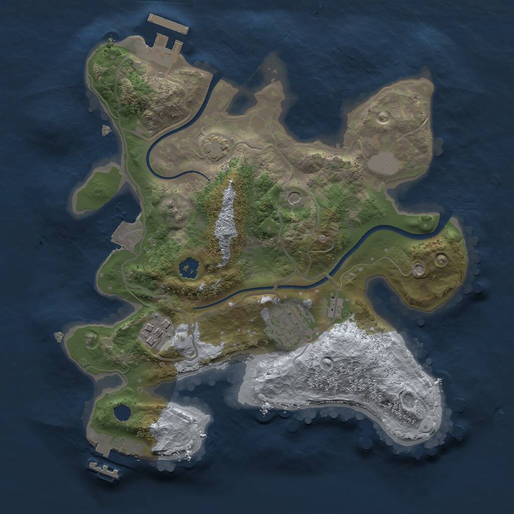 Rust Map: Procedural Map, Size: 2500, Seed: 110315, 7 Monuments