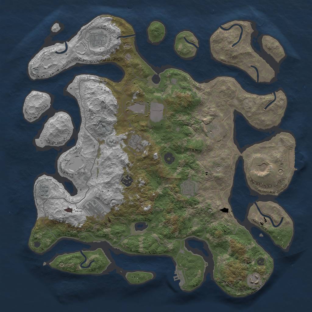 Rust Map: Procedural Map, Size: 4250, Seed: 755028, 15 Monuments