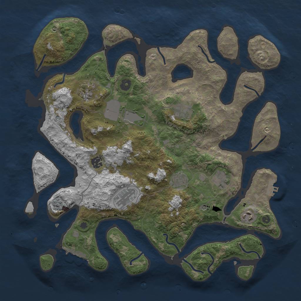 Rust Map: Procedural Map, Size: 3900, Seed: 96998, 14 Monuments