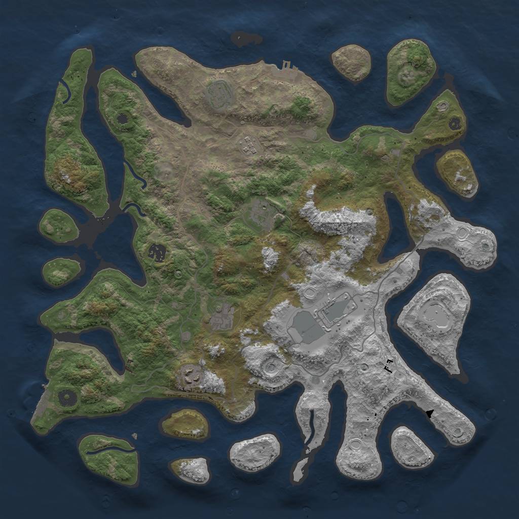 Rust Map: Procedural Map, Size: 4250, Seed: 611130, 12 Monuments