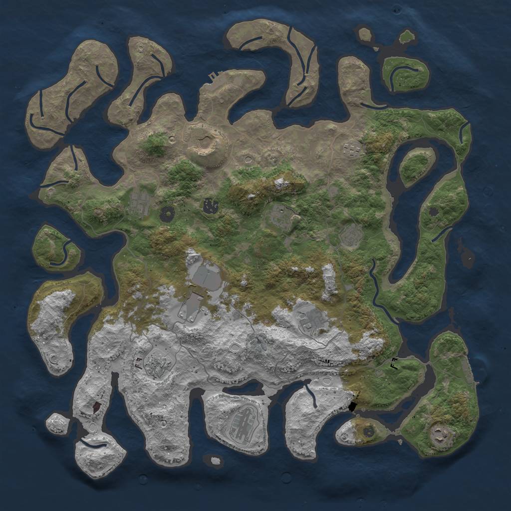 Rust Map: Procedural Map, Size: 4750, Seed: 488635379, 16 Monuments