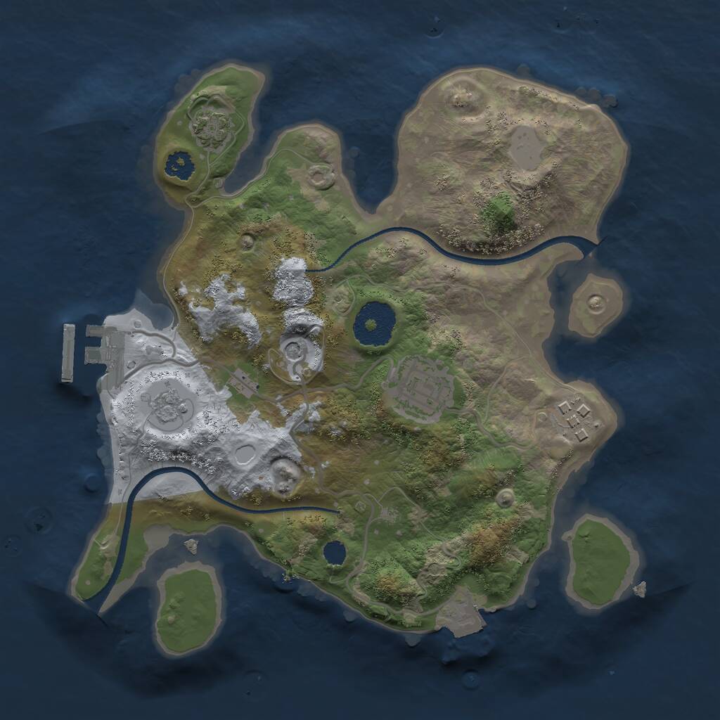 Rust Map: Procedural Map, Size: 2500, Seed: 1609289756, 7 Monuments