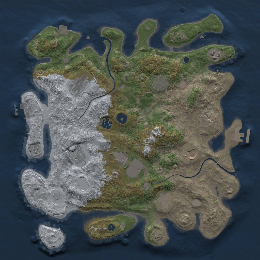 Rust Map: Procedural Map, Size: 3750, Seed: 263176193, 15 Monuments
