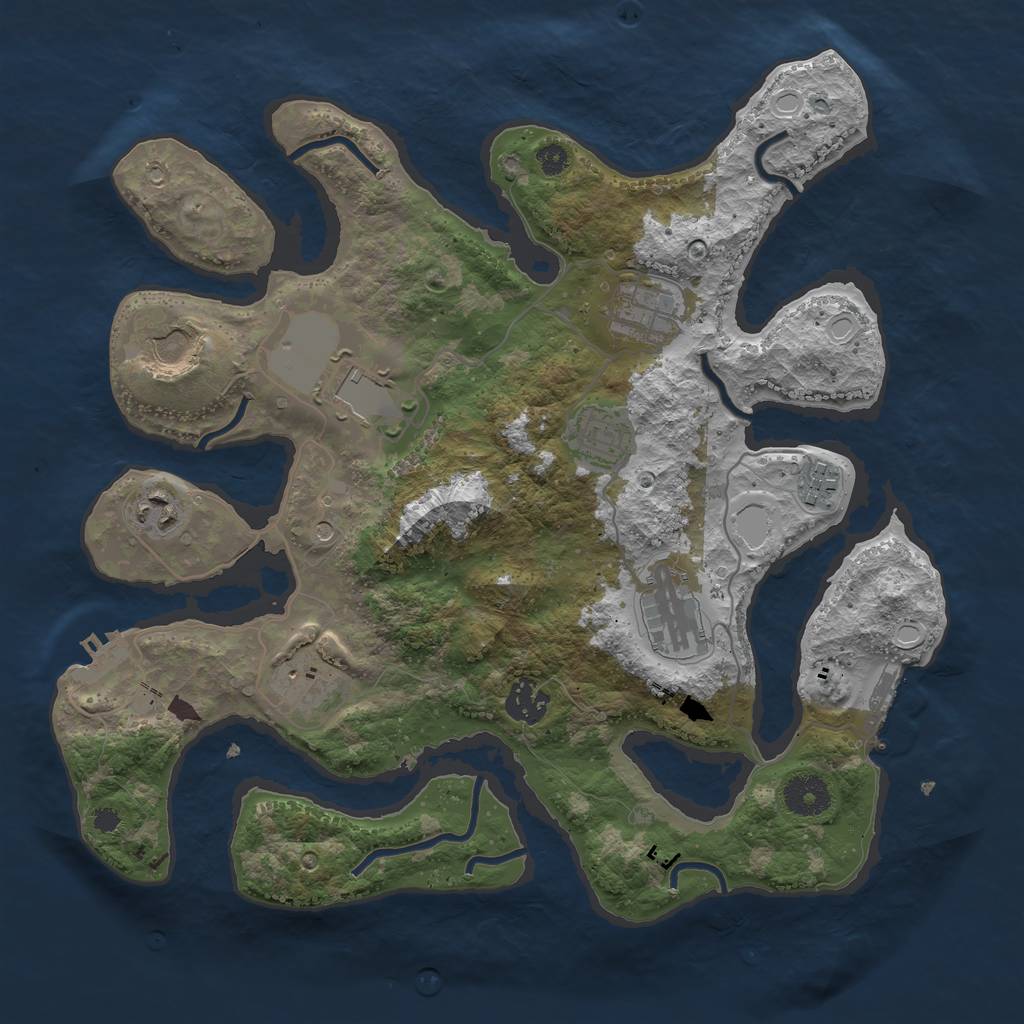 Rust Map: Procedural Map, Size: 3500, Seed: 889804671, 14 Monuments