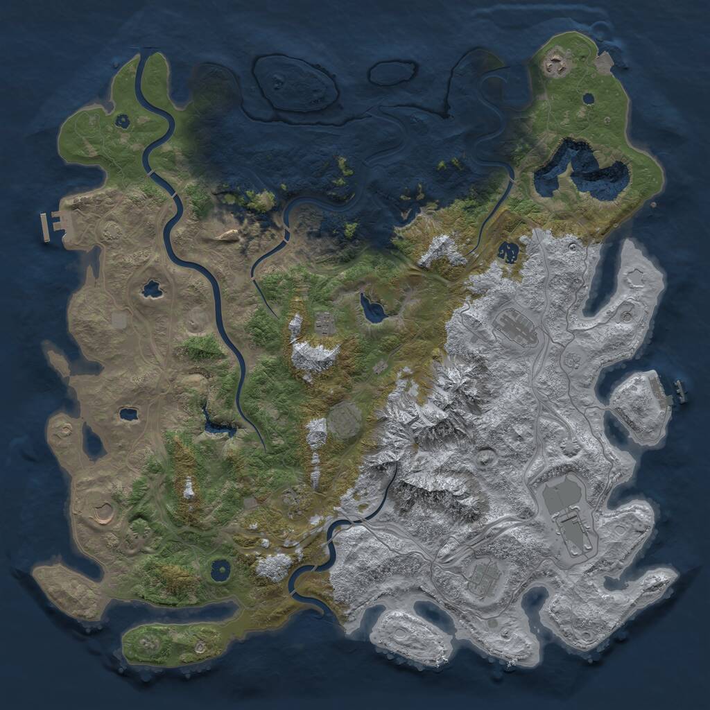 Rust Map: Procedural Map, Size: 5000, Seed: 19, 16 Monuments