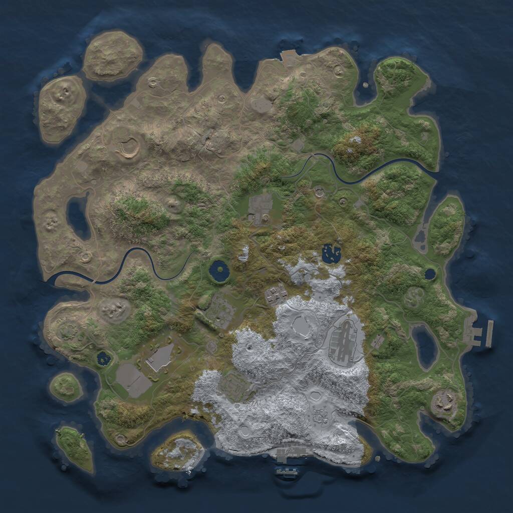 Rust Map: Procedural Map, Size: 3800, Seed: 40508, 15 Monuments