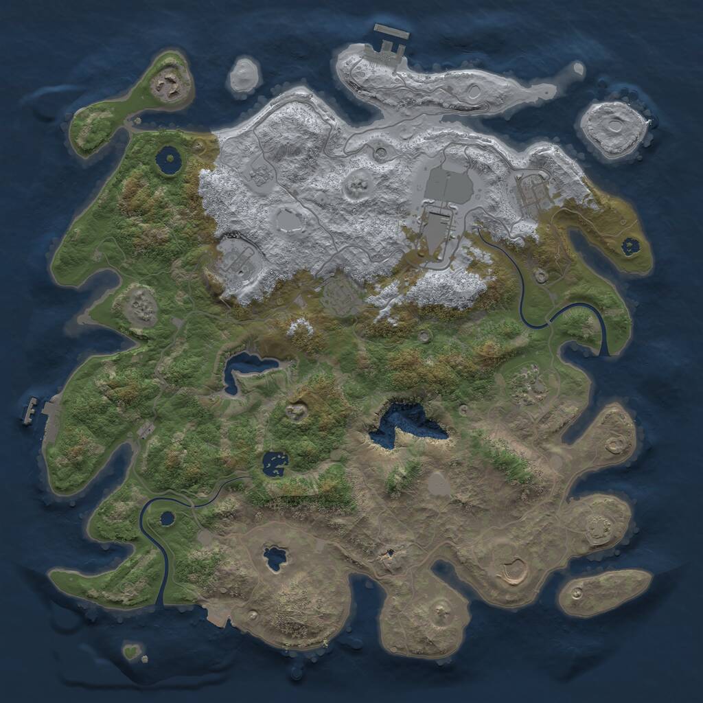 Rust Map: Procedural Map, Size: 4000, Seed: 47595, 14 Monuments