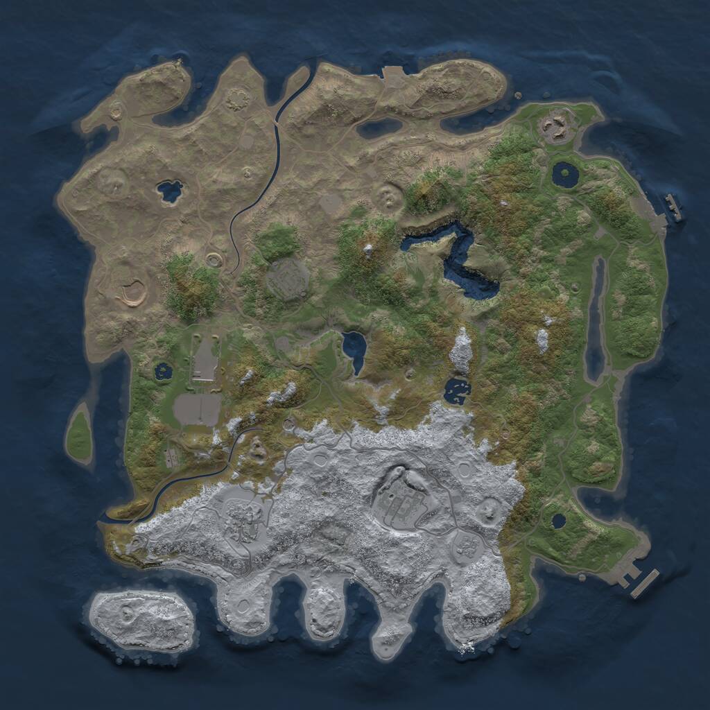Rust Map: Procedural Map, Size: 4000, Seed: 9513, 13 Monuments