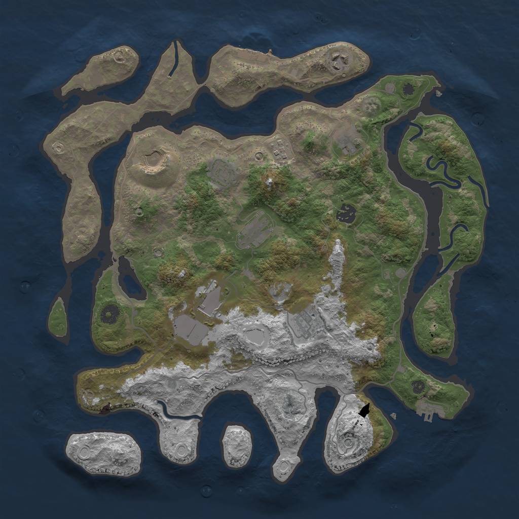 Rust Map: Procedural Map, Size: 4000, Seed: 9513, 14 Monuments