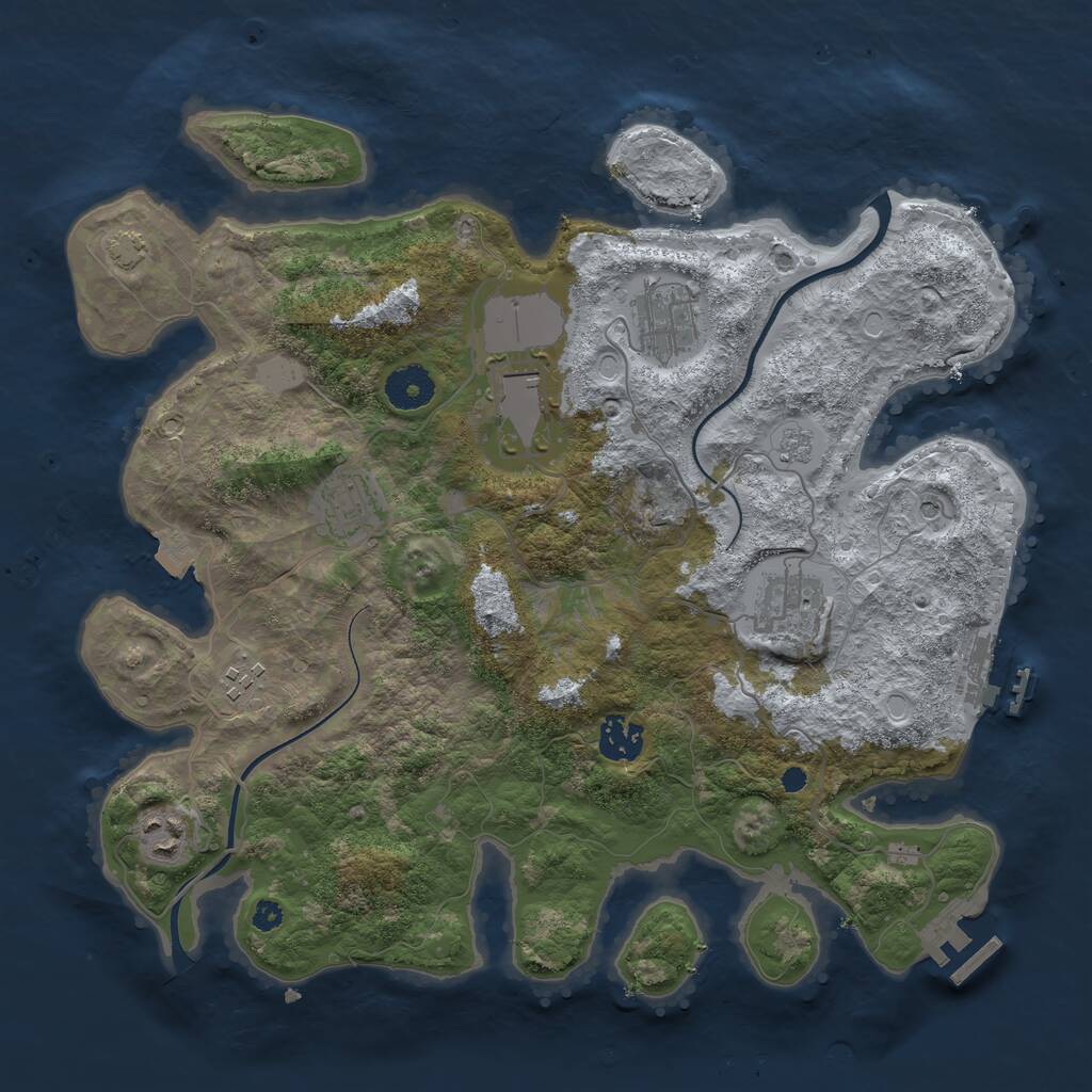 Rust Map: Procedural Map, Size: 3550, Seed: 20210805, 13 Monuments