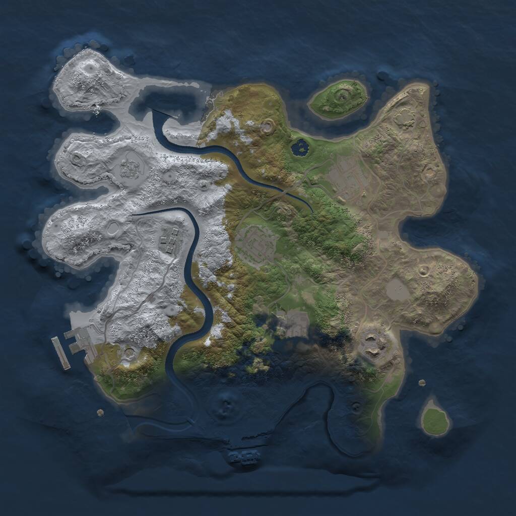 Rust Map: Procedural Map, Size: 3001, Seed: 2662, 11 Monuments